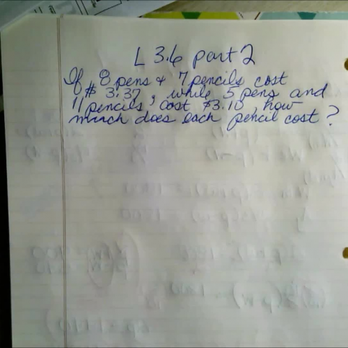 Algebra 2 L 3.6 Second Half