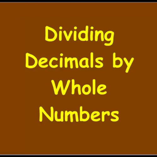 Dividing Decimals by Whole Numbers