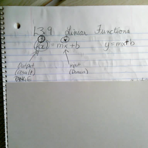 Algebra 2 L 3.9 Linear Functions 1 of 2