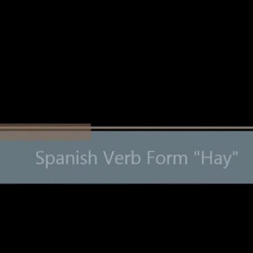 Spanish Verb Form - Hay