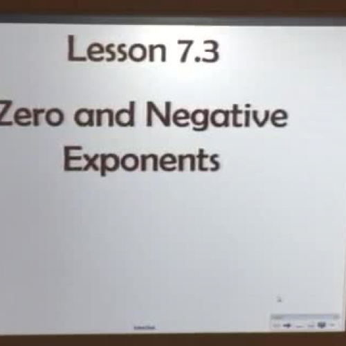 HW 11.17.15 Lesson 7.3 Zero & Negative Exponents