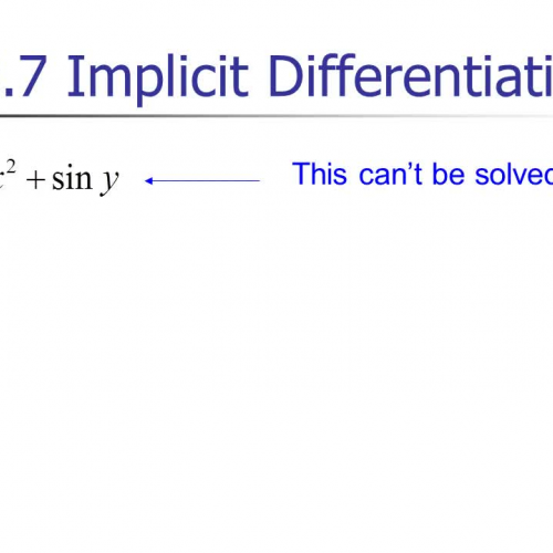 3.7 Implicit Differentiation Part 2
