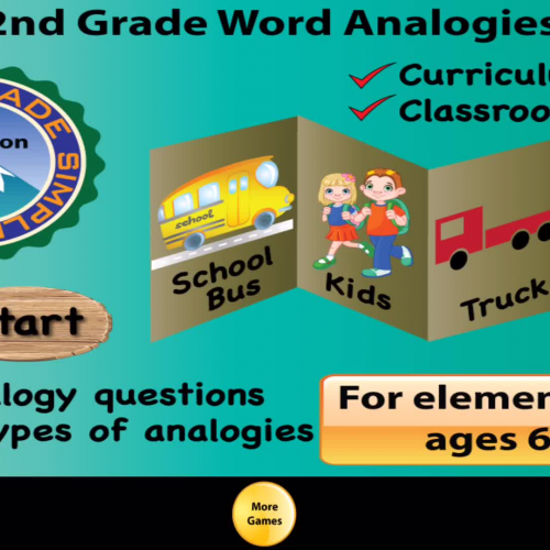 2nd Grade Word Analogy for classroom and home school