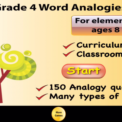 4th Grade Word Analogy for Classrooms and Home Schools