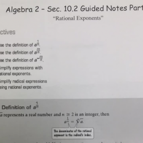 10.2 Part 1 Rational Exponents