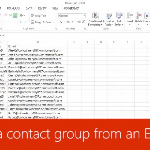 Create a contact group from an Excel list