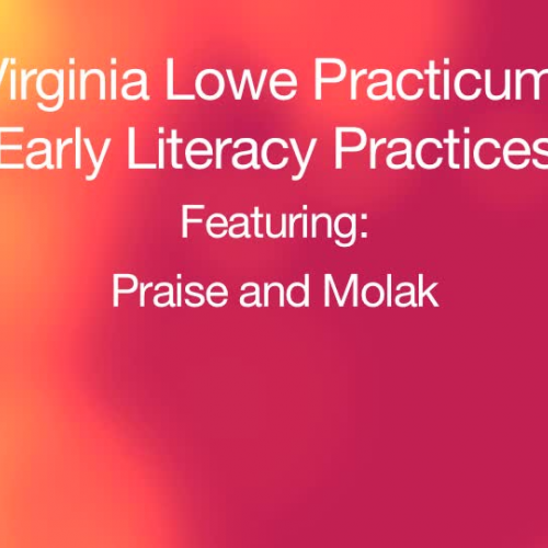 Virginia Lowe Practicum : Early Literacy Practices