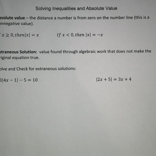 L0.2 E04 Solving Absolute Value Equations