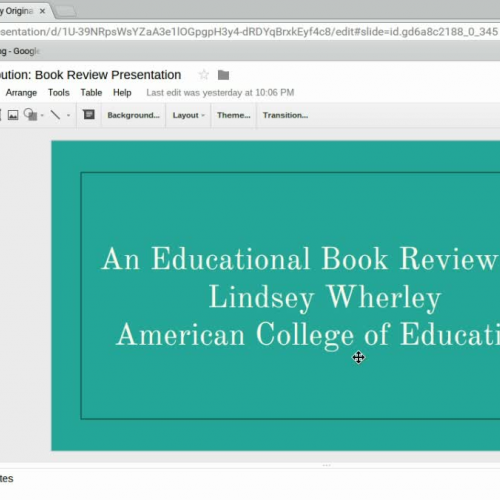 Capstone: Original Contribution Digital Book Review