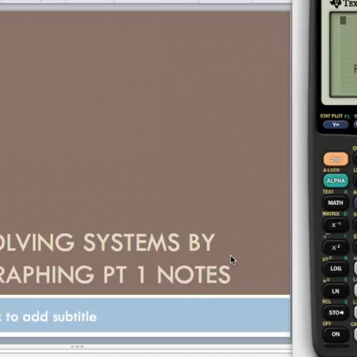 Solving Systems by Graphing in the Calculator