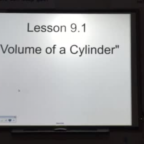 HW 12.08.15 Lesson 9.1 Volume of a Cylinder
