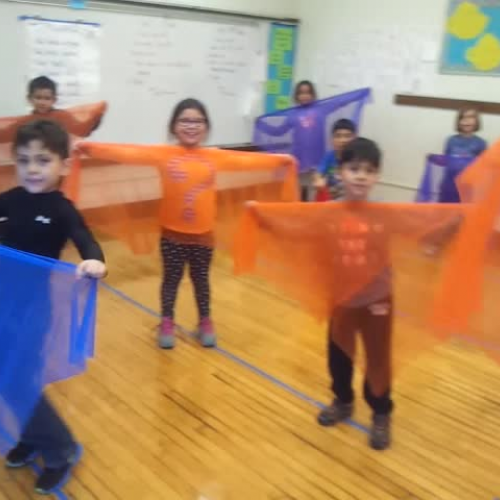 1ST GRADE DANCES THE LATIN ALPHABET DANCE, IAMS, SPONTANEOUS, PLANNED