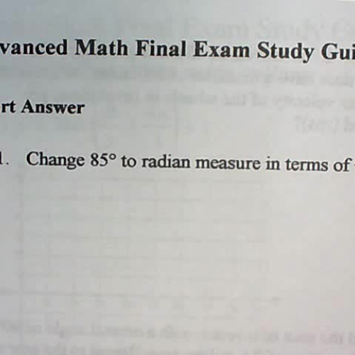 Advanced Math Final Exam Study Guide Parts 1 and 2