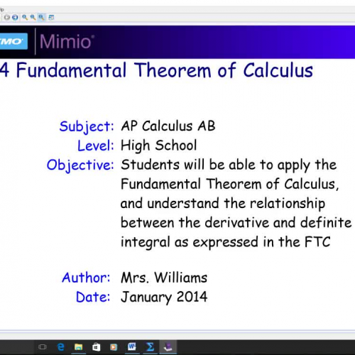 6.4 Fundamental Theorem of Calculus - Day 1