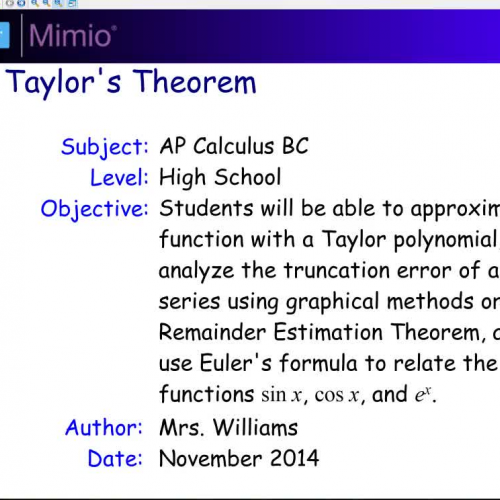 10.3 Taylor's Theorem