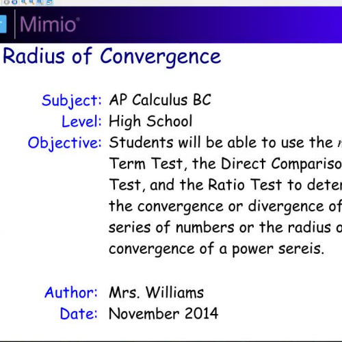 10.4 Radius of Convergence