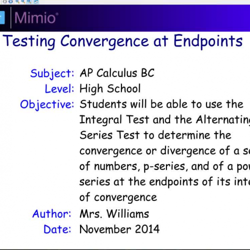 10.5 Testing Convergence at Endpoints