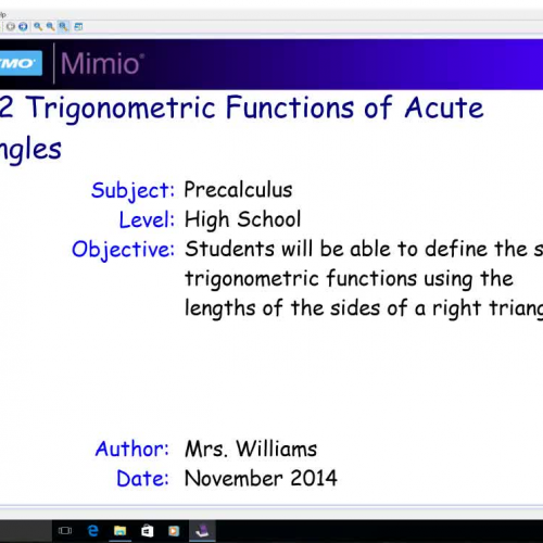 4.2 Trigonometric Functions of Acute Angles