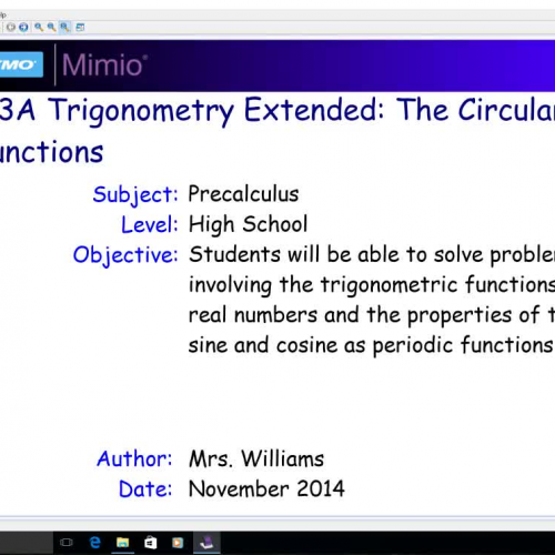 4.3 Trigonometry Extended: The Circular Functions - Day 1