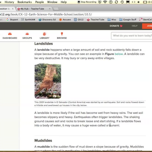10.5 CK12 Earth Science for Middle School - Erosion and Deposition by Gravity