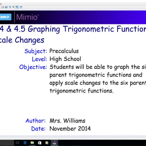 4.4 Graphing Trigonometric Functions - Scale Changes