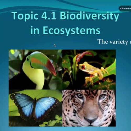 4.1 Biodiversity in Ecosystems 