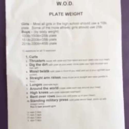Plate workout