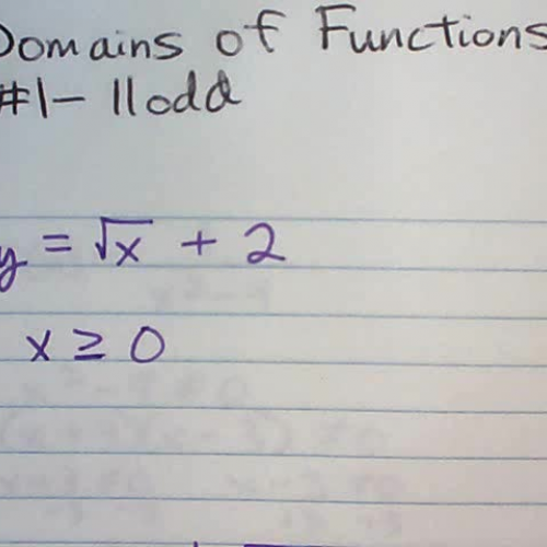 L03-02 - Domains & Inverses of Functions WSA #1-11odd