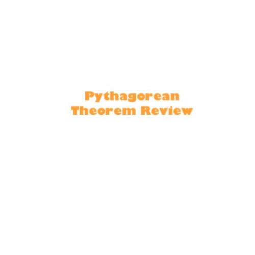 1/16 Review Pythagorean Theorem