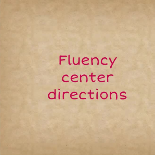 Fluency Center Directions