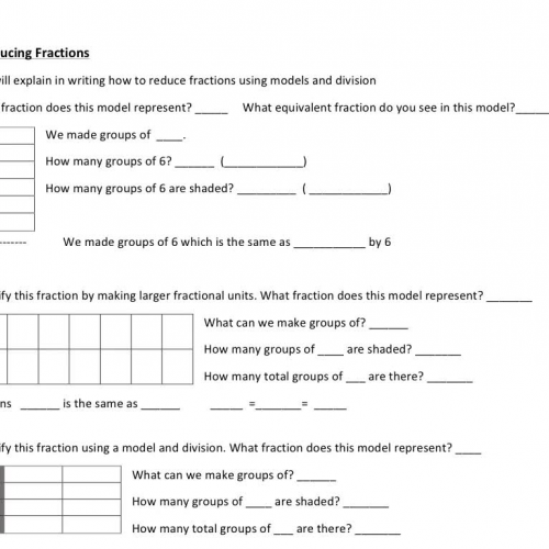 1.2 Reducing Fractions using Modeling