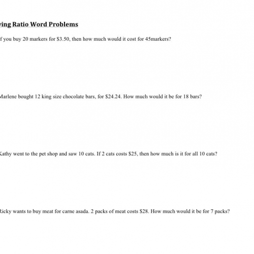 7.9 Problem Solving with Unit Rates