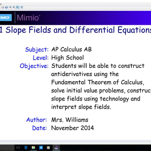 7.1 Slope Fields and Euler's Method