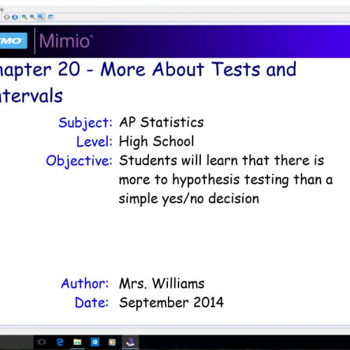 Chapter 20 - More About Tests and Intervals