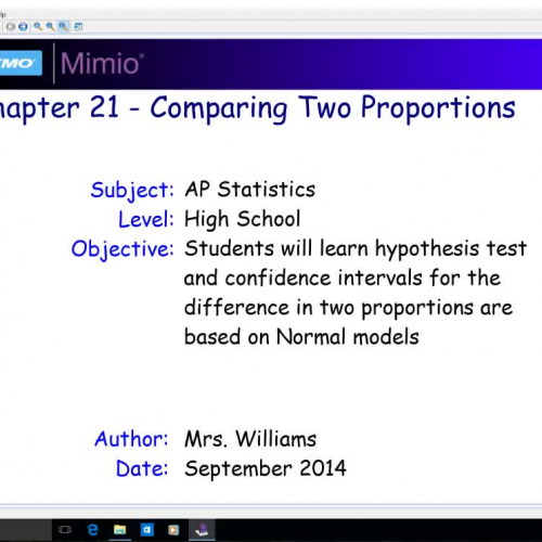 Chapter 21 - Comparing Two Proportions