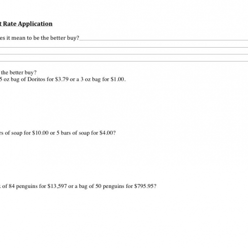 7.12 Unit Rate Application