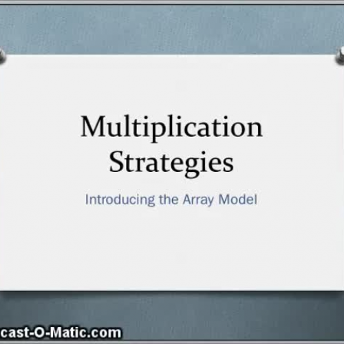 Introducing the Array Model for Multiplication