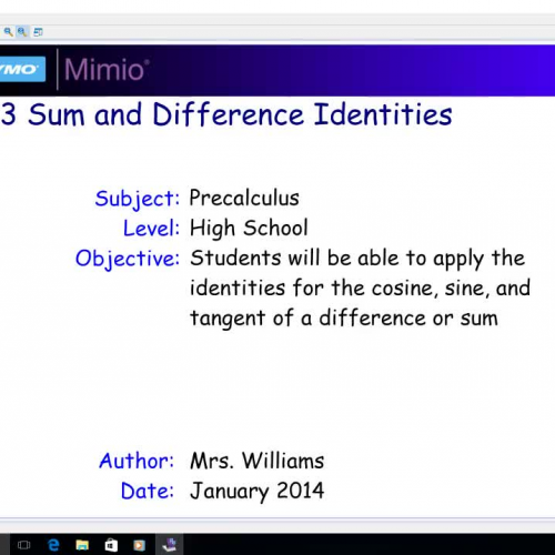 5.3 Sum and Difference Identities