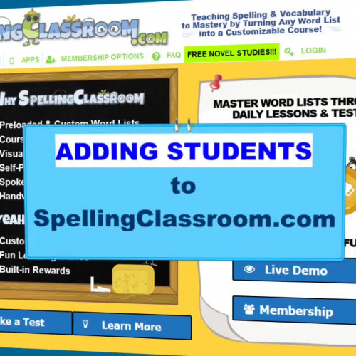 How To Add Students to Your Spelling Classroom Account