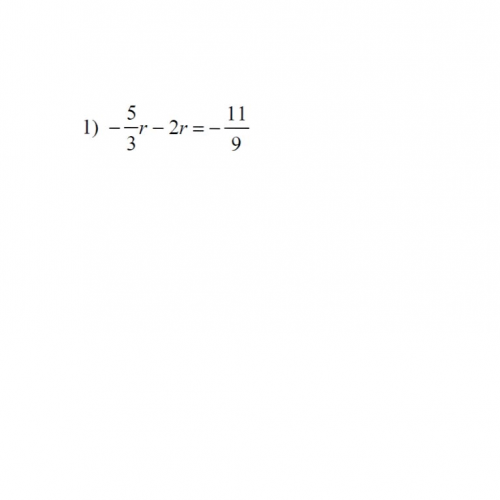 Solving Equations Involving Fractions problems 1 and 7