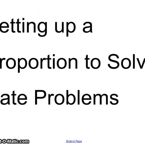 Proportions to Solve Rate Problems