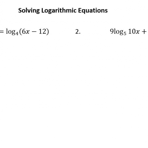Solving Logarithmic Equations