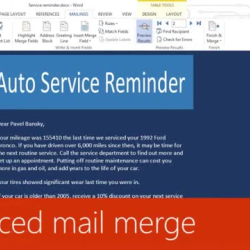 Advanced mail merge
