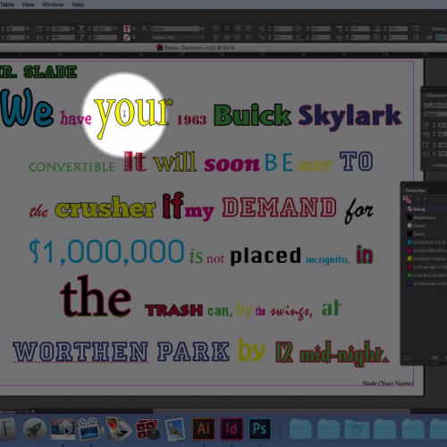 Ransom Note: Formatting Type in InDesign