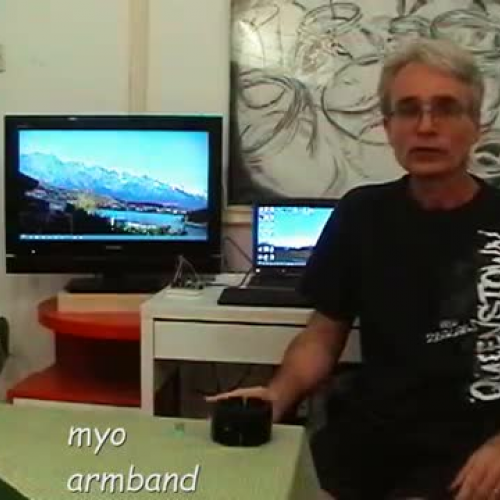 Myo armband used to control a computer presentation and an Arduino unit