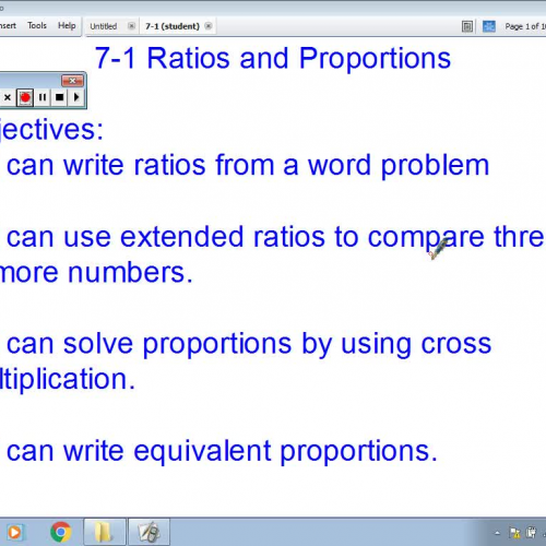 7-1 Ratios and Proportions