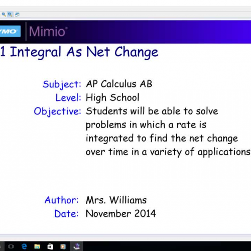 8.1 Integral as Net Change