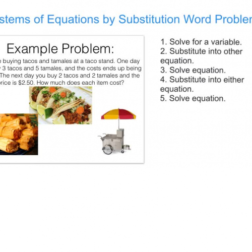 Systems of Equations Word Problems Substitution
