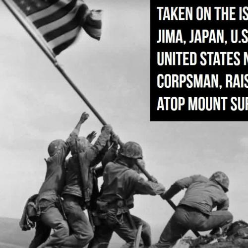 Raising the American flag on Iwo Jima