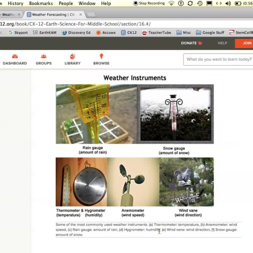 16.4 CK12 Earth Science for Middle School - Weather Forecasting